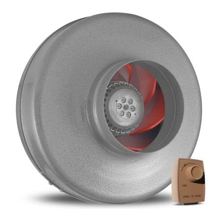 Atmosphere Vortex Powerfan 6'' In-Line Duct Fan VTX600-D - 497 CFM with Dial-A-Temp Speed Control Kit vtx600-D